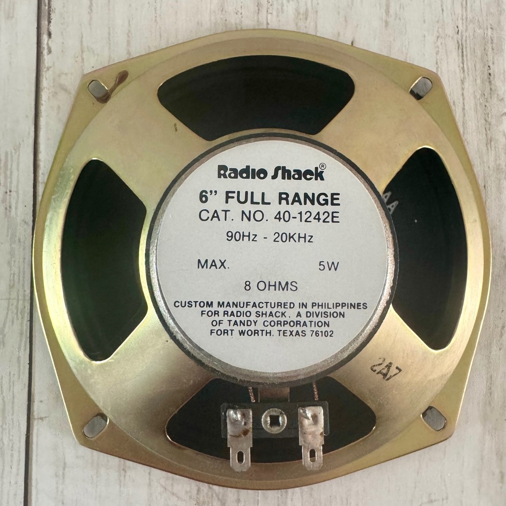 NOS Radio Shack 6 inch Full Range Speaker 8 Ohm 5W Vintage 40-1242E WORKS - Picture 4 of 9